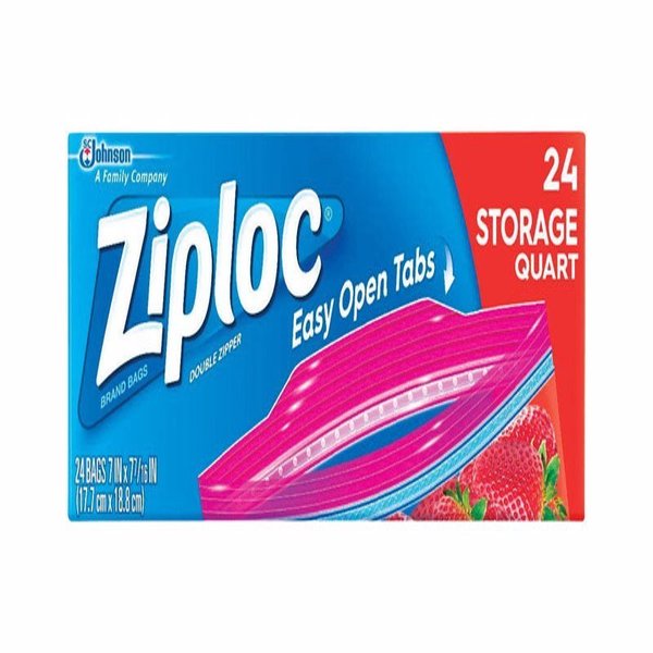 Scrubbing Bubbles Ziploc Easy Open Tabs 1 qt Clear Food Storage Bag 24 pk 00330